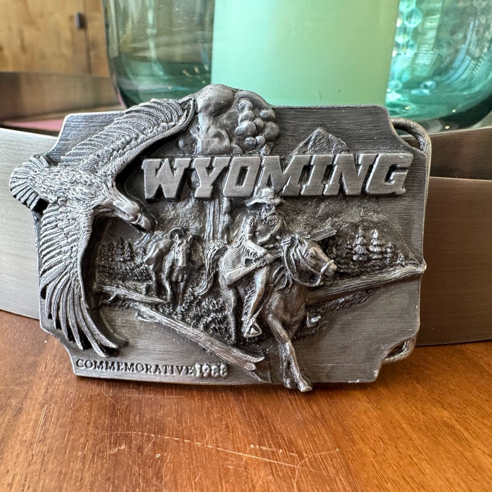 Vintage Wyoming Commemorative Belt Buckle
